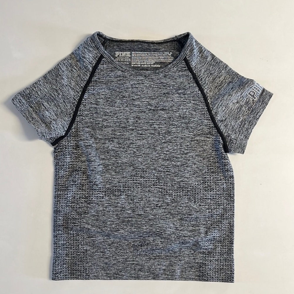 Gray Short Sleeve Athletic Top